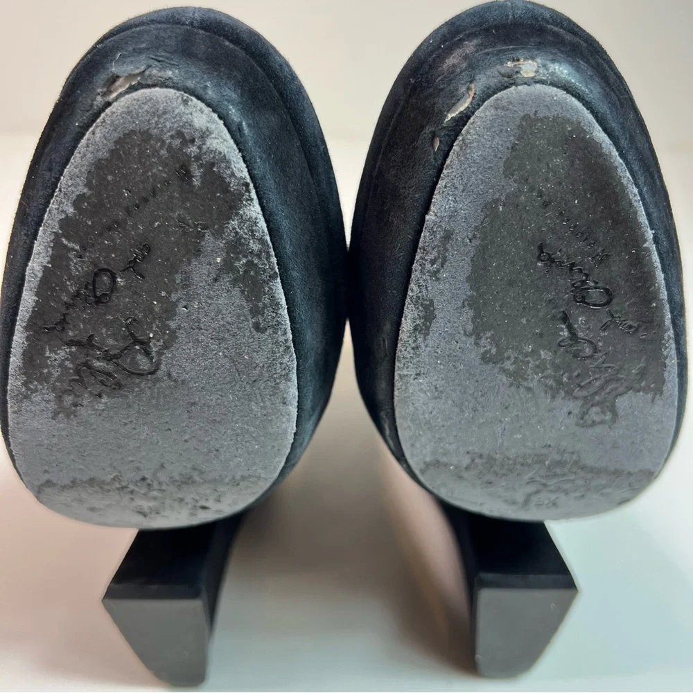 Alice+Olivia Suede Platform Heeled Booties Boots Black Size 8.5